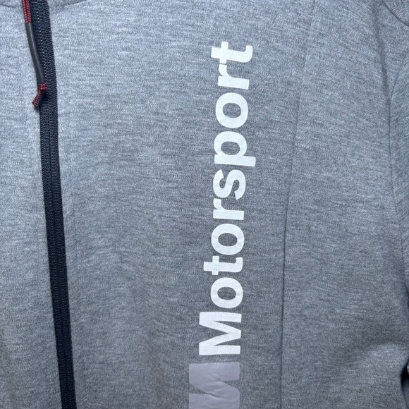 Puma Men's BMW Motorsport Hooded Sweat Jacket Gray Full Zip - Size XXL - Picture 6 of 16